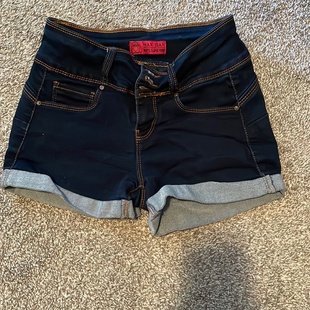 Denim stretch shorts